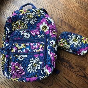 Vera Bradley Quilted Campus Backpack w/pencil bag